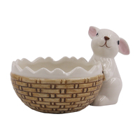 Ceramic Bunny Basket 17cm