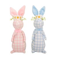 Gingham Fabric Bunny 33cm 1pc