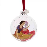 D100 Snow White Christmas Glass Bauble 10cm