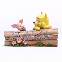 Pooh and Piglet on a Log 16cm