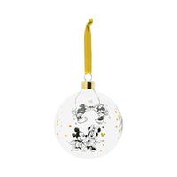 Mickey & Minnie Glass Bauble 10cm