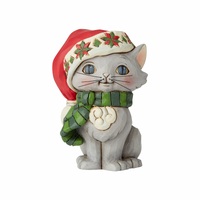 Mini Kitten with Christmas Hat 9cm
