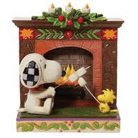 Snoopy & Woodstock at Fireplace 11cm