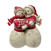 Nordic Snowman Couple 16cm