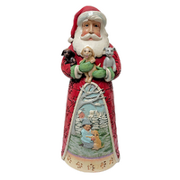 Santa with Puppies 22cm