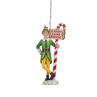 Buddy Elf Holding Candy Cane Hanging 12cm