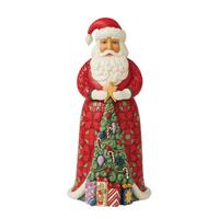 Santa with Christmas Tree Coat 25cm