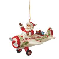 Santa in Aeroplane Hanging 11cm