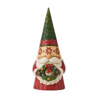 Gnome Holding Wreath 18cm