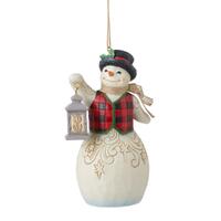 Snowman with Lantern 11cm