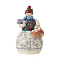 Snowman with Snowballs Basket 22cm