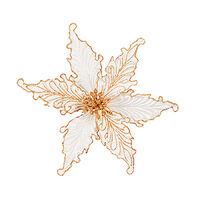 Lucinda Eldin White/Gold Poinsettia Clip 17cm