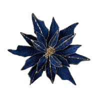 Dark Blue Poinsettia Clip 35cm