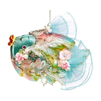 Jewel Turquoise Fish Hanging Ornament 23cm