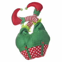 Animated Musical Elf kicking Legs Noel Jangle 45cm