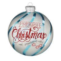 Merry Christmas Peppermint Ball 12cm