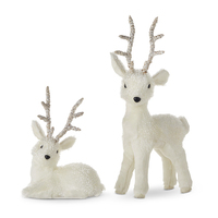 RAZ White Sisal Deer Set of 2
