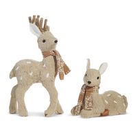 RAZ Deer with Scarves Set of 2