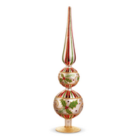 Holly Leaf Glass Finial 42cm