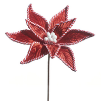 Red Velvet Poinsettia Stem 58cm