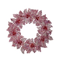 Pink Glitter Wreath Ornament 13cm