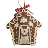 Dog Hanging Ornament w. Flowers 11cm