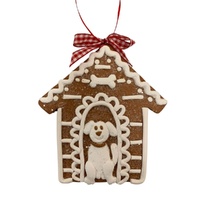 Dog Hanging Ornament w. Bone 11cm