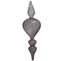 Amethyst Glass Finial Heart 27cm