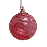 Hot Pink Swirl Bauble 10cm