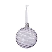 Purple Swirl Glass Bauble 10cm