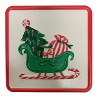 Candycane Sleigh Sign 17cm
