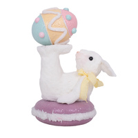 White Bunny w. Egg & Macaroon 38cm