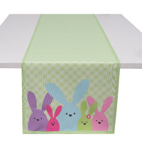 Cute Bunny & Gingham Easter Table Runner 180cm