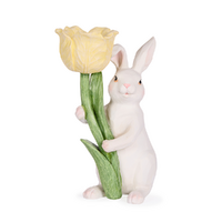 Rabbit w. Tulip Candle Holder 21cm