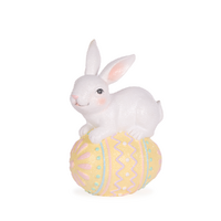 Balancing Bunny on Pastel Egg 17cm