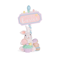 Bunny with Happy Easter Sign 26cm