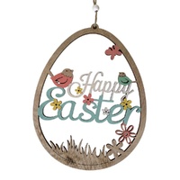 Happy Easter Sign w/ Birds 22cm