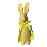 Flocked Bunny Yellow 38cm
