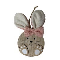 MDF Bunny Bow Pink 19cm