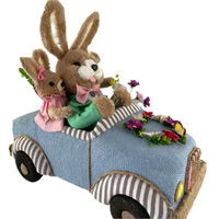 Thread Easter Bunnies in Car 41cm