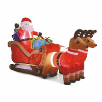 Inflatable Santa Sleigh & Reindeer LED Lights 3.2m