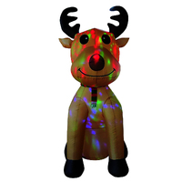 Reindeer with Multi LED Disco Lights 244cm