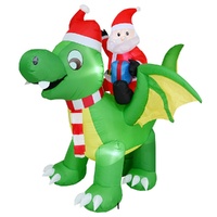 Inflatable Santa w. Dragon & Sleigh 220cm