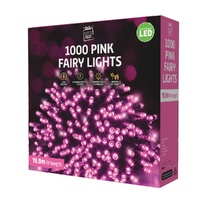 LED Fairy Lights 1000 Reel Pink 