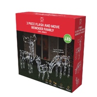 LED Reindeers Family 3pc Animated 190cm