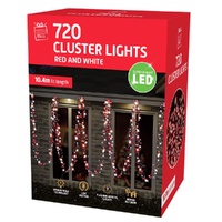 LED Cluster Lights 720 Red & White 