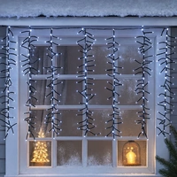 Waterfall Cluster Icicle Lights White 4.8m