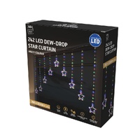 LED Dew Drop Star Curtain Multicolour 200cm