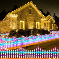 Lit Picket Fence 8pk Carnival 276cm