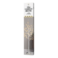LED Flashing Birch Tree Warm White 120cm
